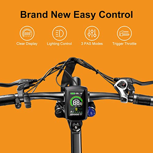 Jasion EB5 Electric Bike for Adults with 360Wh Removable Battery, 40Miles 20MPH Commuting Electric Mountain Bike with 350W Brushless Motor, 7-Speed, 26" Tires and Front Suspension (Standard, Dark)