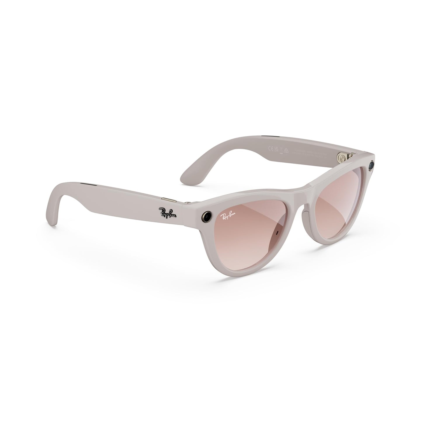 Ray-Ban | Meta Smart Glasses, Skyler, Shiny Chalky Grey / Cinnamon Pink, Regular