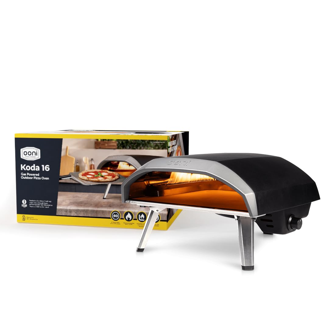 Ooni Koda 16 Gas Pizza Oven – 28mbar Propane Outdoor Pizza Oven, Portable Pizza Oven For Fire and Stonebaked 16 Inch Pizzas, With Gas Hose & Regulator, Countertop Pizza Maker, Outdoor Pizza Cooker