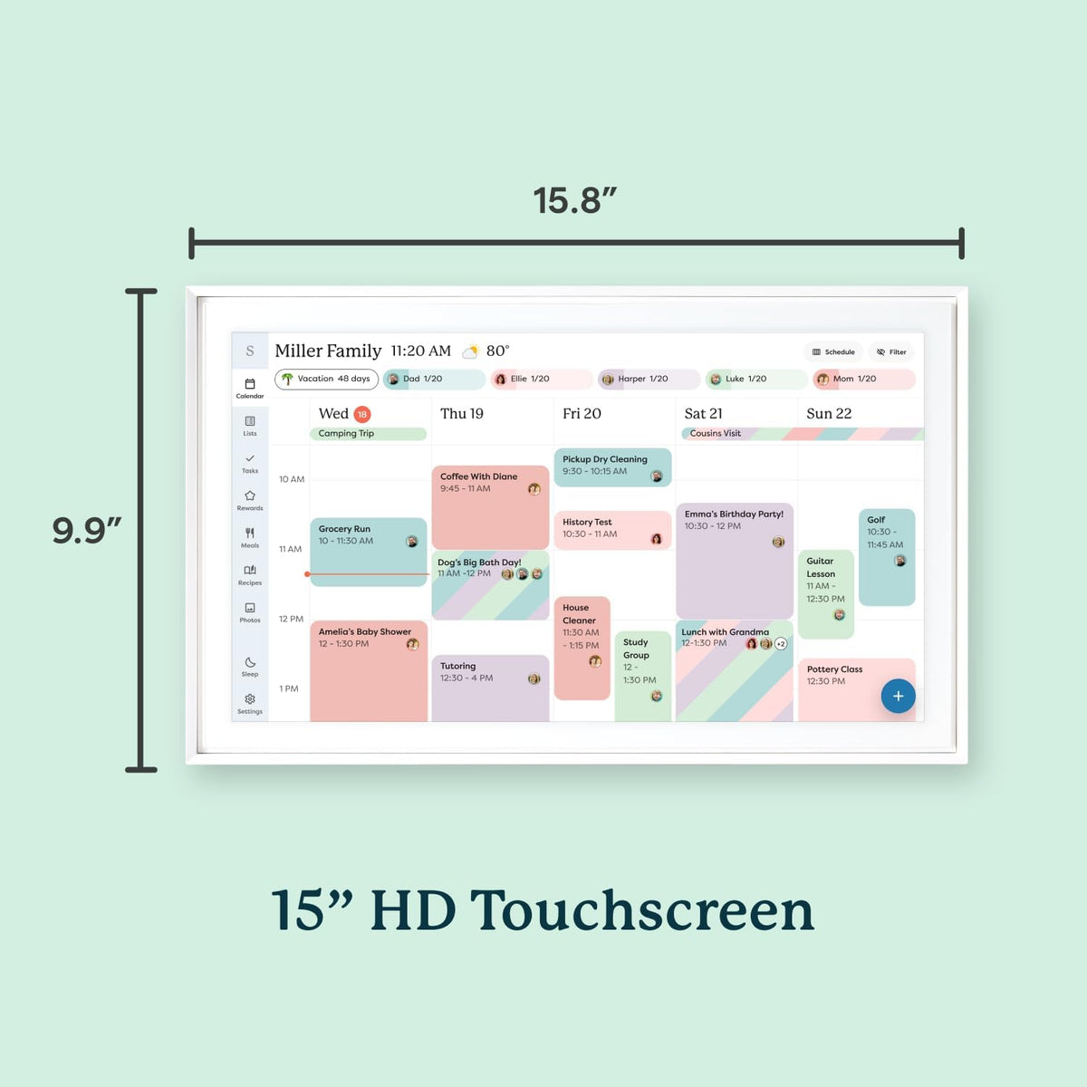 Skylight 15-Inch Touchscreen Digital Calendar and Chore Chart