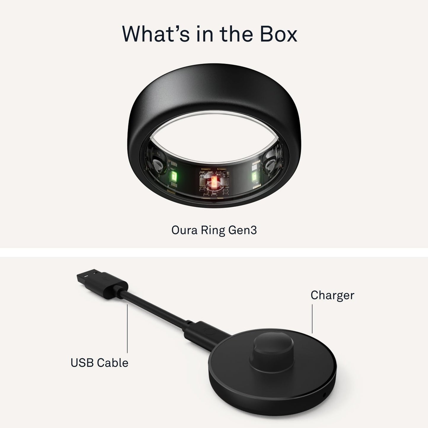 Oura Ring Gen3 Horizon - Stealth - Size 6 - Smart Ring - Size First with Oura Sizing Kit - Sleep Tracking Wearable - Heart Rate - Fitness Tracker - 5-7 Days Battery Life