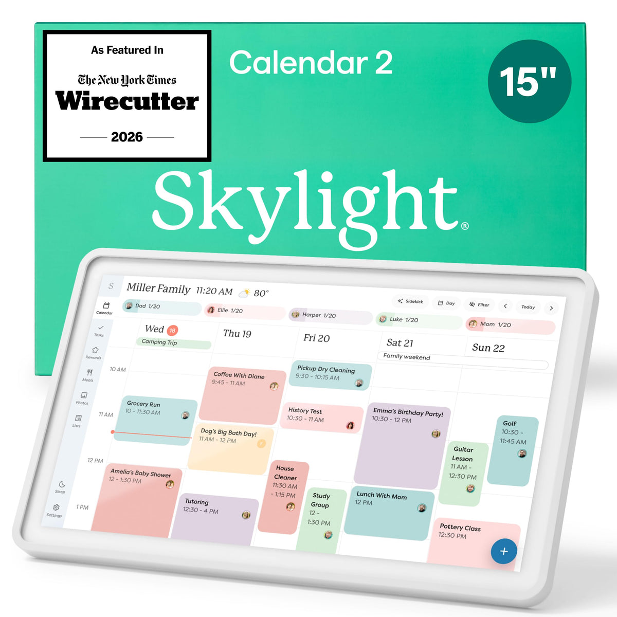 Skylight 15-Inch Touchscreen Digital Calendar and Chore Chart