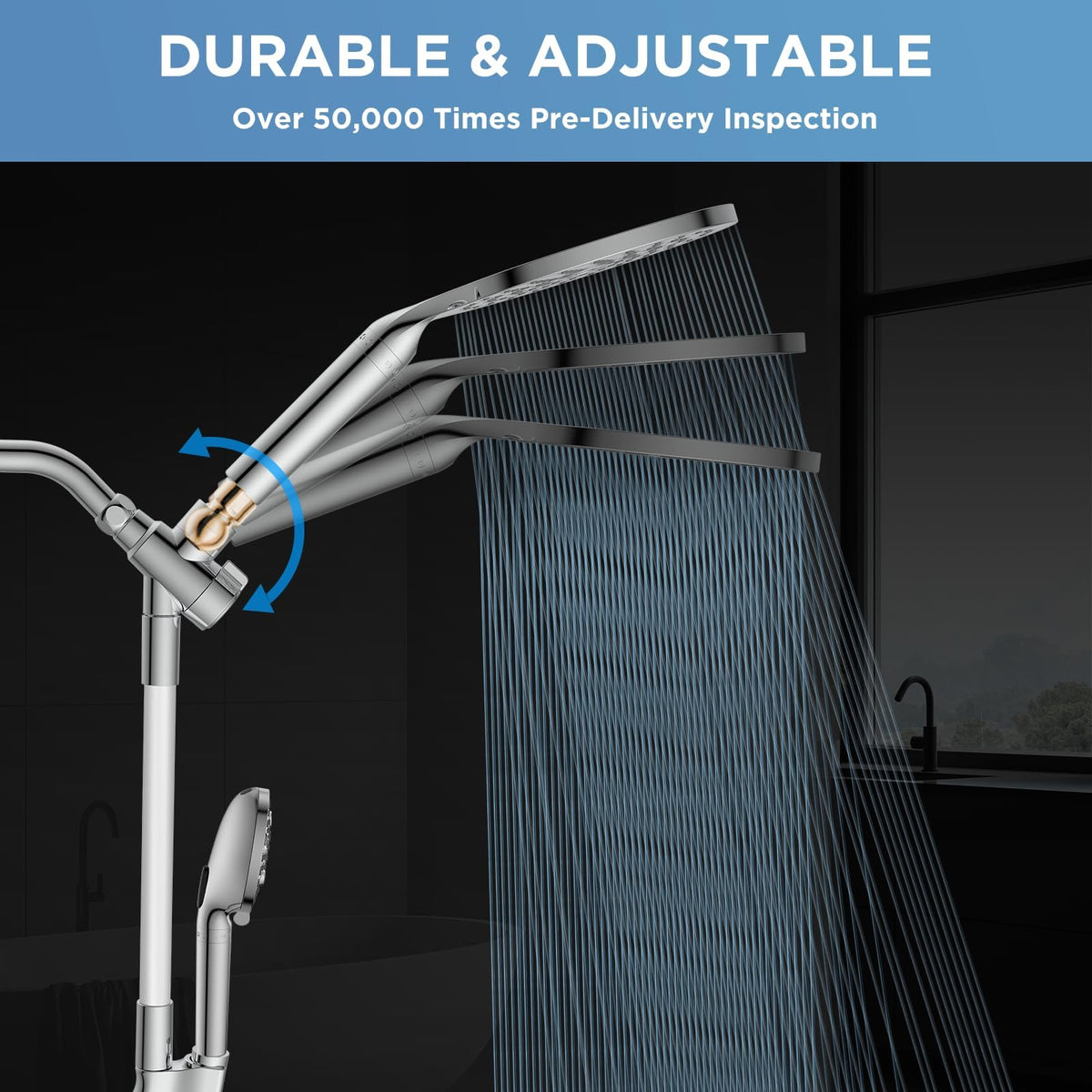 MakeFit Dual Filtered Rain Shower Head Combo