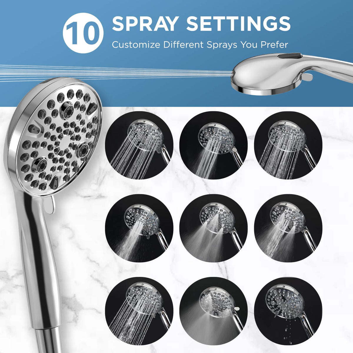 MakeFit Dual Filtered Rain Shower Head Combo