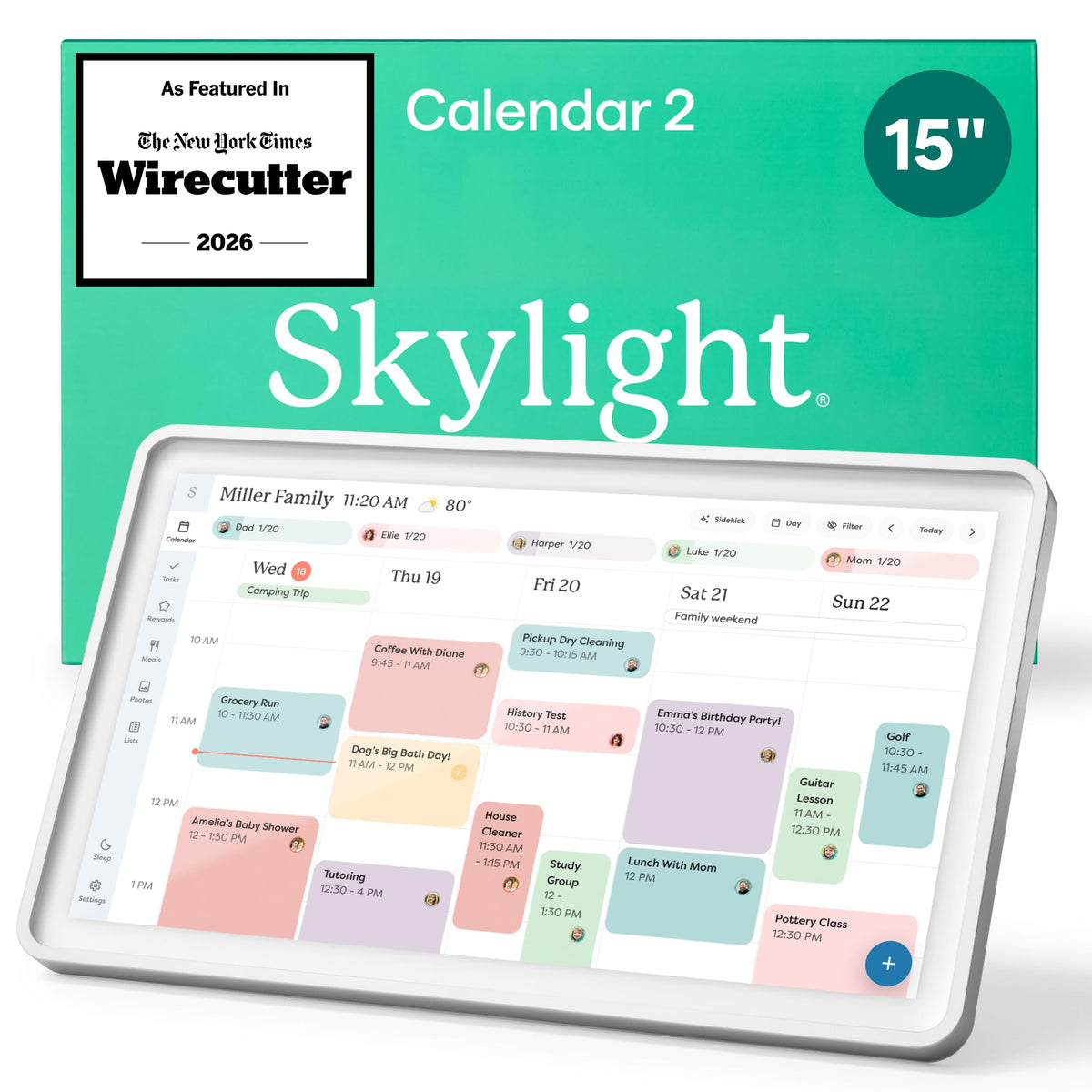 Skylight 15-Inch Touchscreen Digital Calendar and Chore Chart