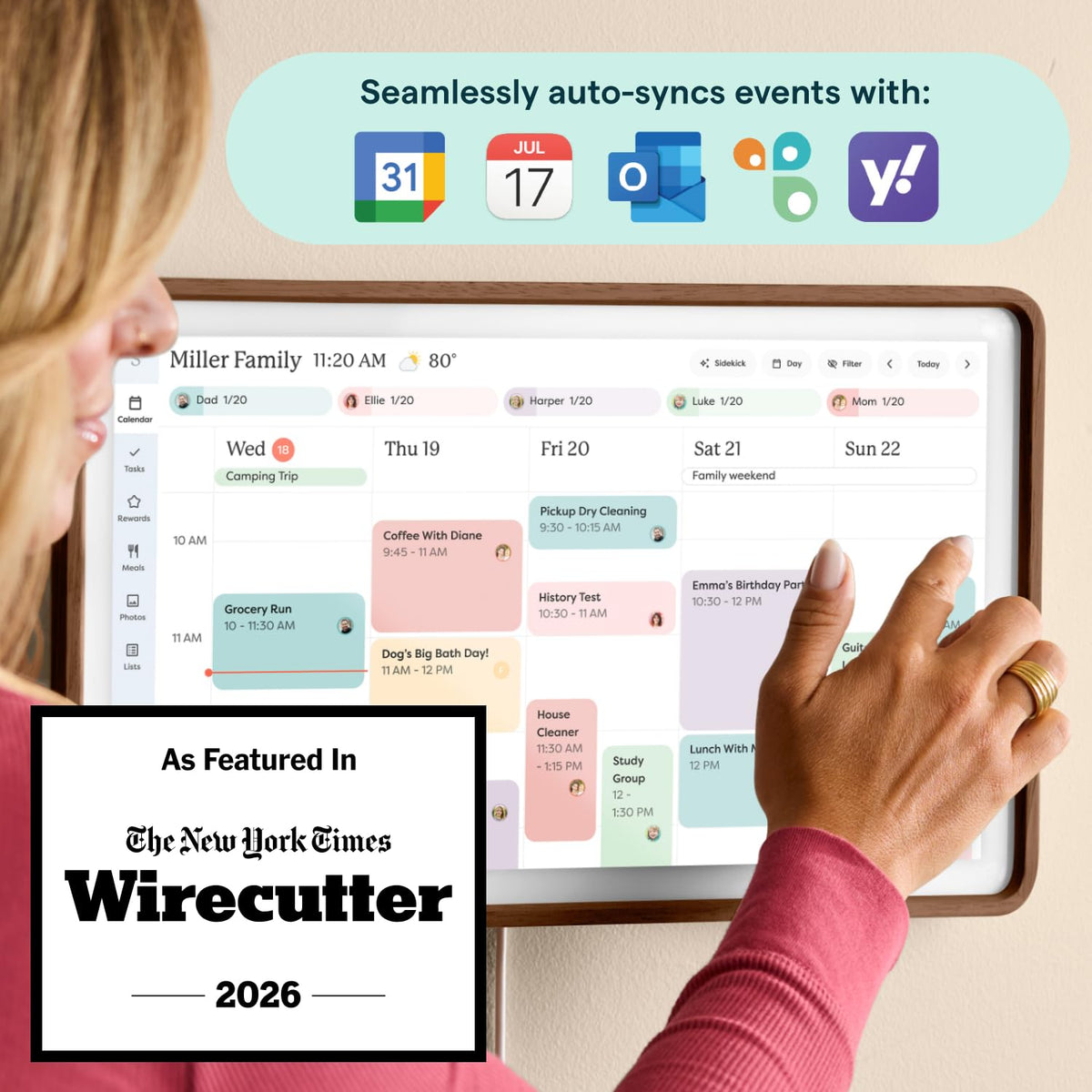 Skylight 15-Inch Touchscreen Digital Calendar and Chore Chart