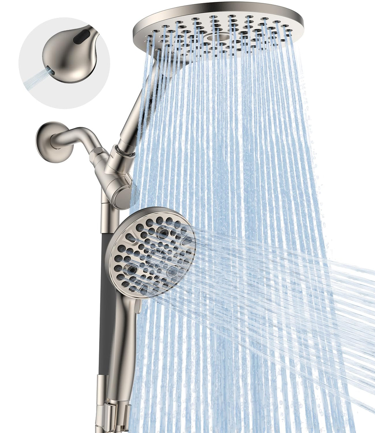 MakeFit Dual Filtered Rain Shower Head Combo