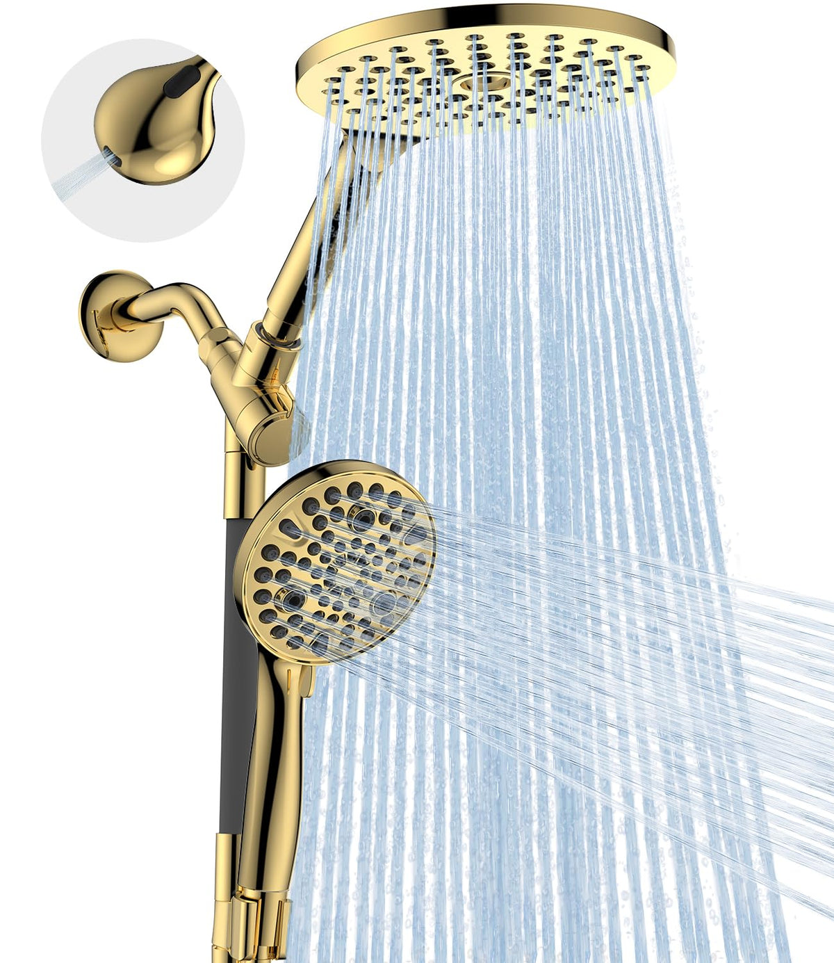 MakeFit Dual Filtered Rain Shower Head Combo