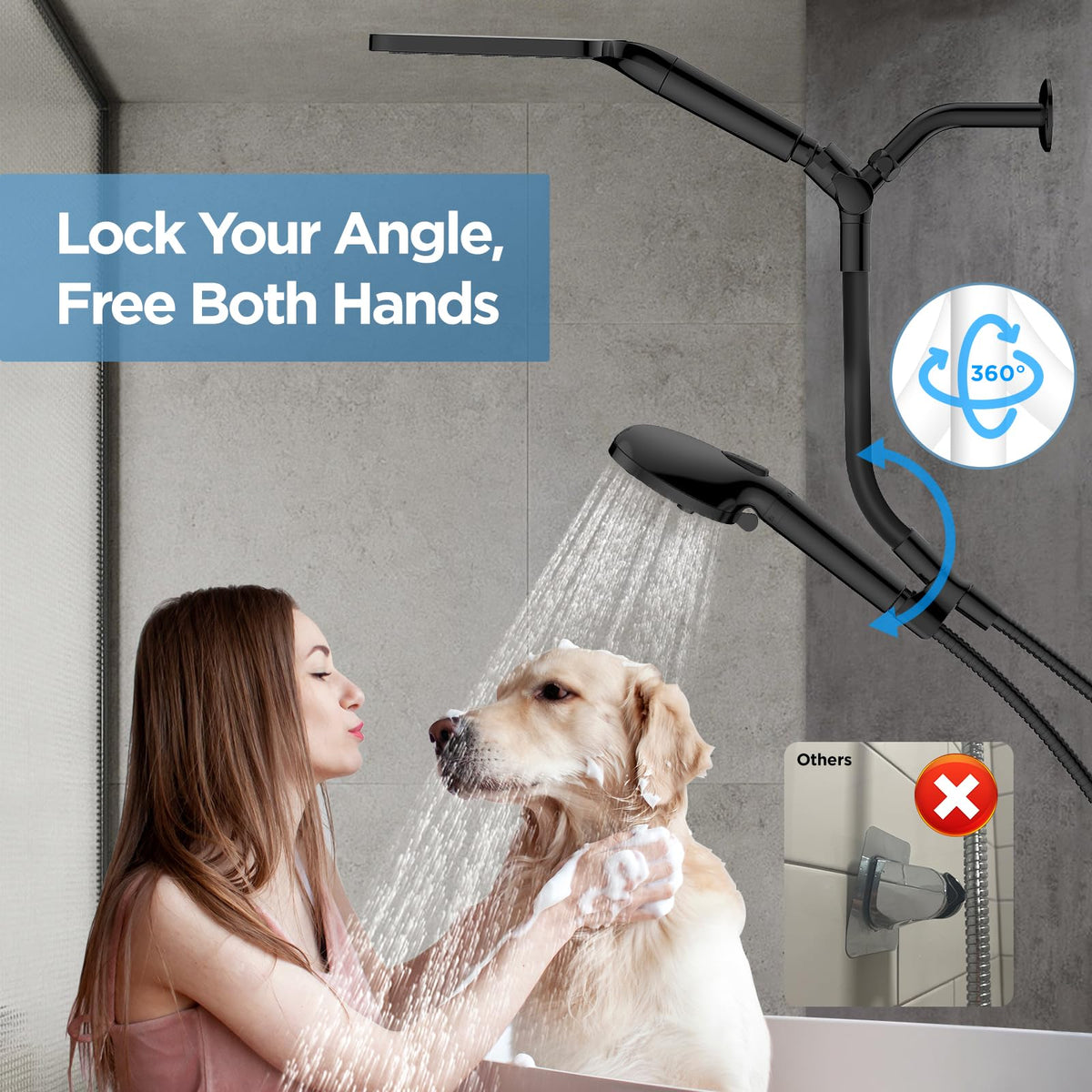 MakeFit Dual Filtered Rain Shower Head Combo