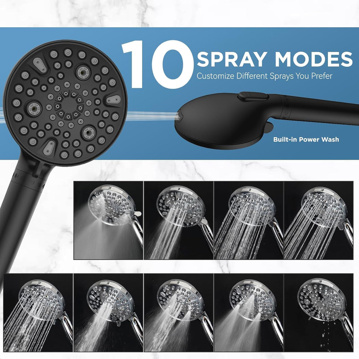 MakeFit Dual Filtered Rain Shower Head Combo