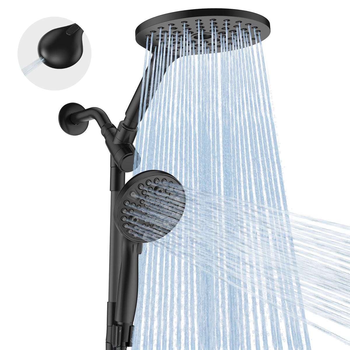 MakeFit Dual Filtered Rain Shower Head Combo