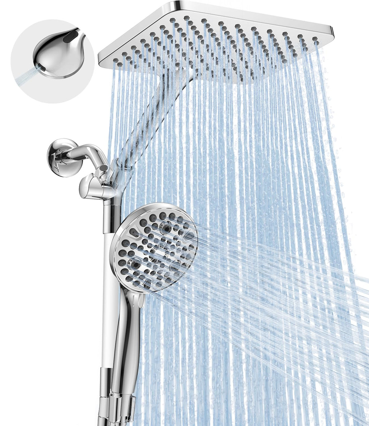 MakeFit Dual Filtered Rain Shower Head Combo