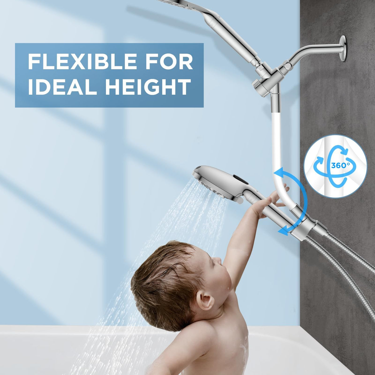 MakeFit Dual Filtered Rain Shower Head Combo