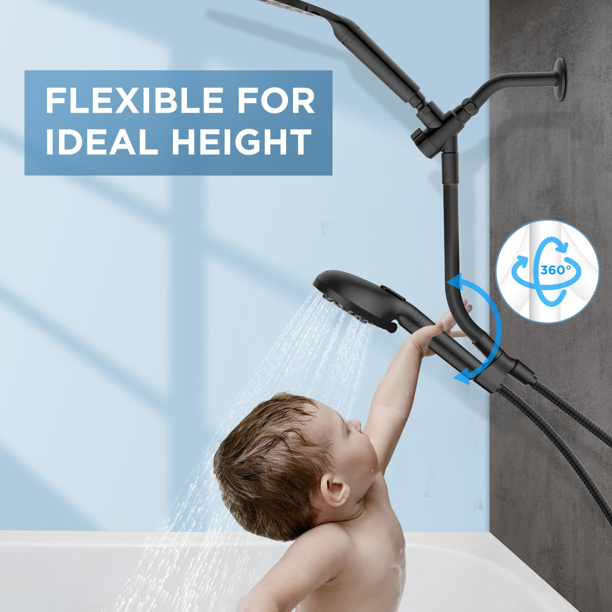 MakeFit Dual Filtered Rain Shower Head Combo