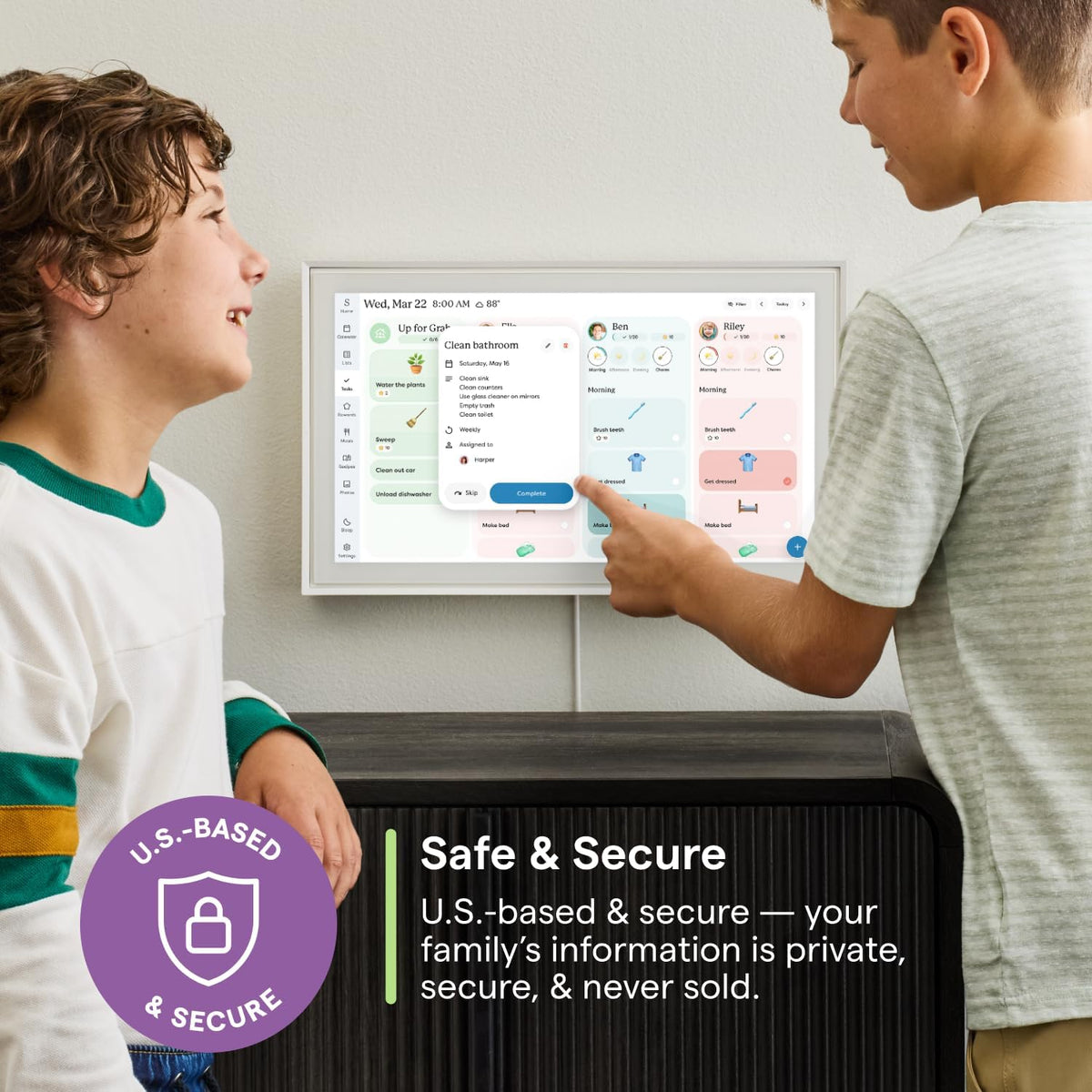 Skylight 15-Inch Touchscreen Digital Calendar and Chore Chart