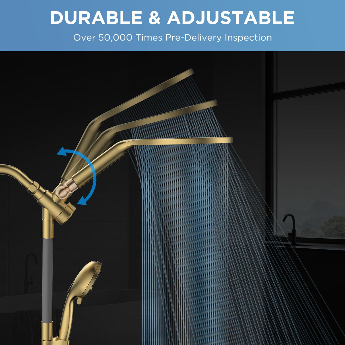 MakeFit Dual Filtered Rain Shower Head Combo