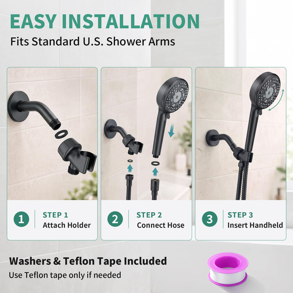 SunCleanse High Pressure Filtered Handheld Shower Head