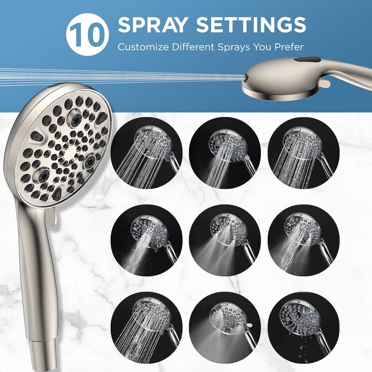 MakeFit Dual Filtered Rain Shower Head Combo