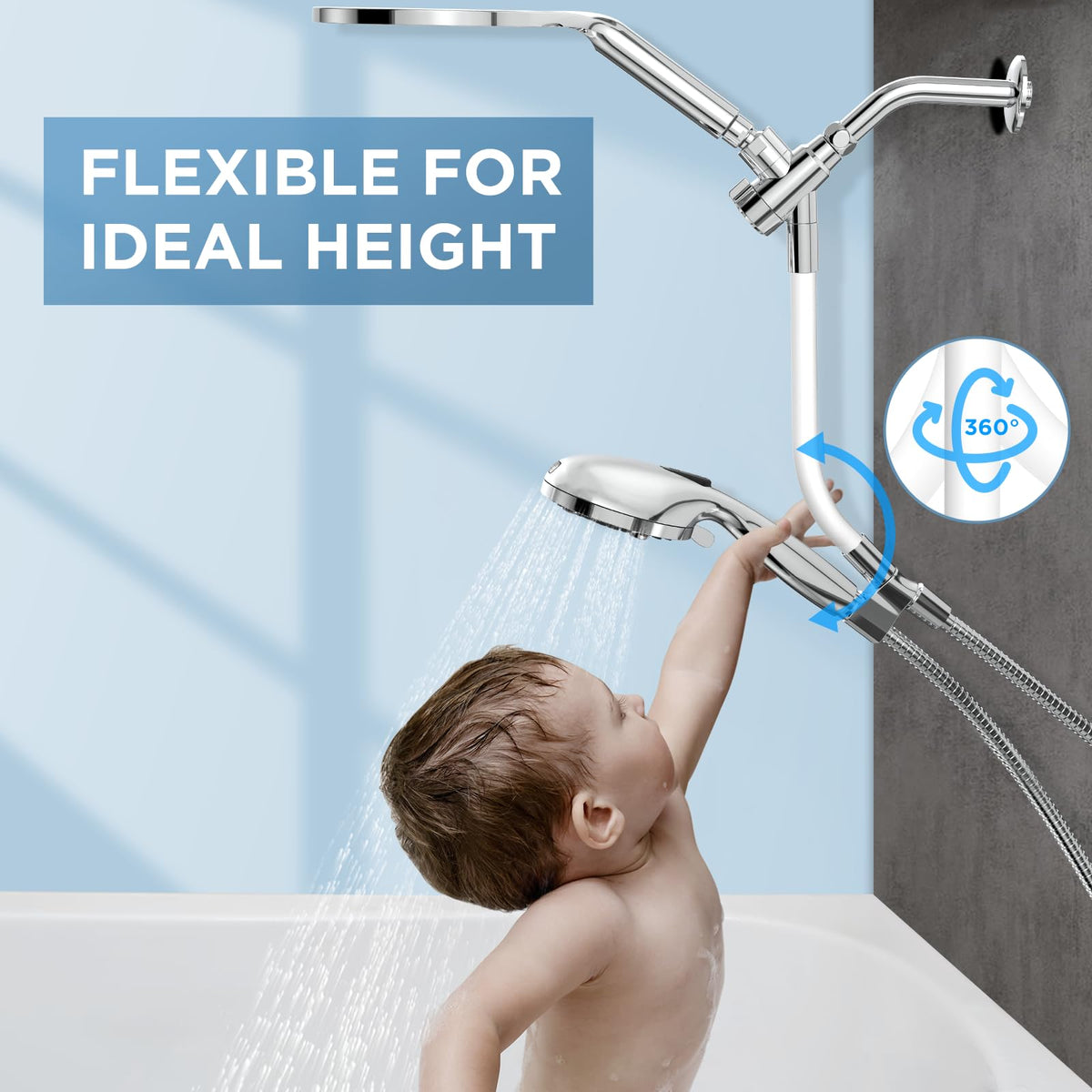 MakeFit Dual Filtered Rain Shower Head Combo