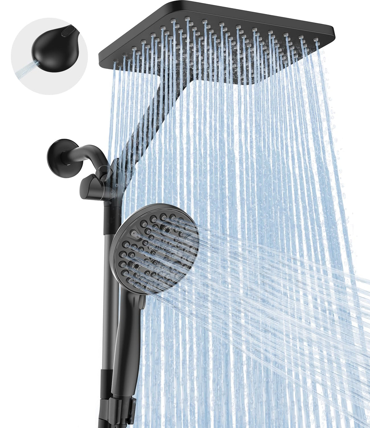 MakeFit Dual Filtered Rain Shower Head Combo