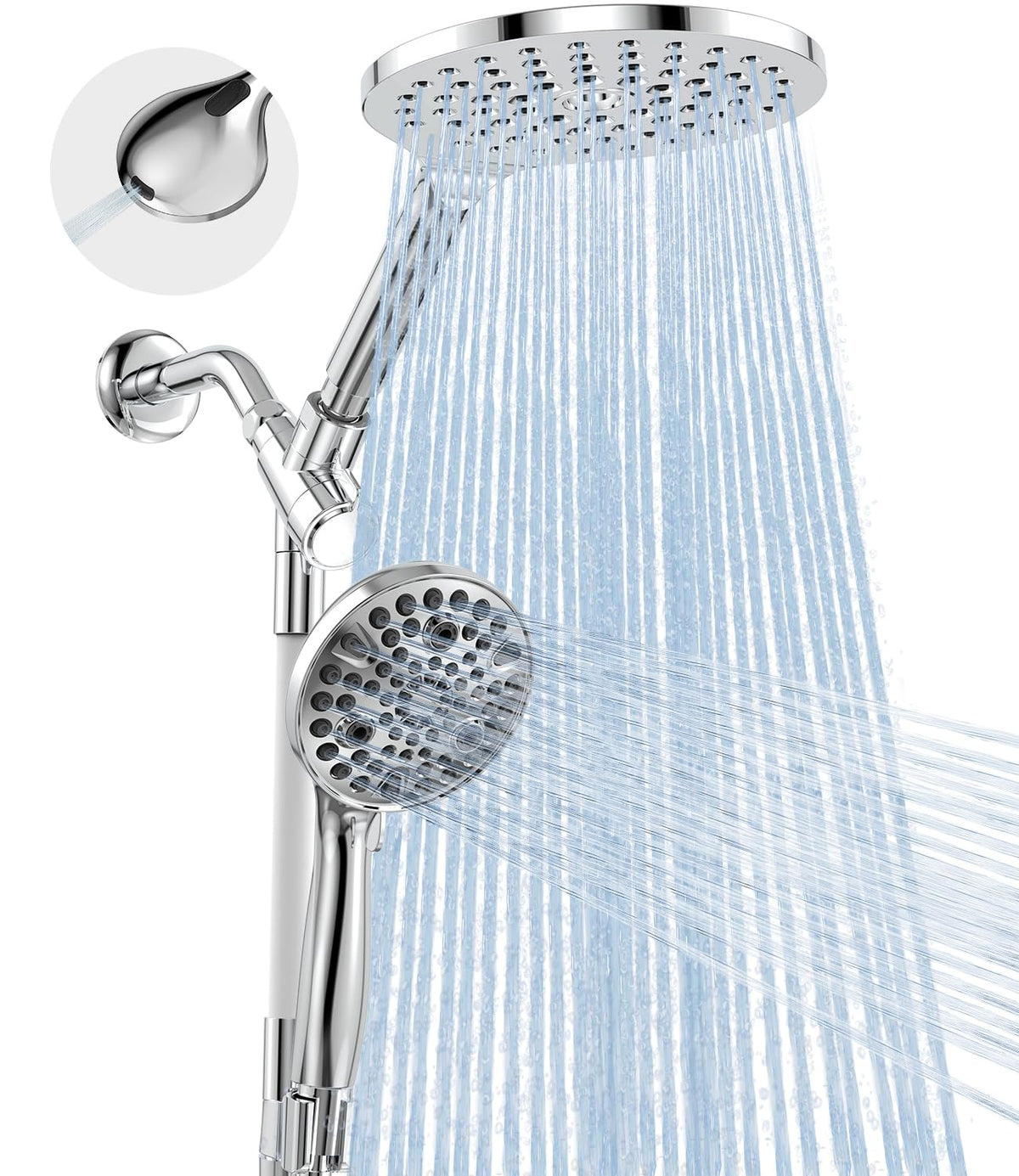 MakeFit Dual Filtered Rain Shower Head Combo