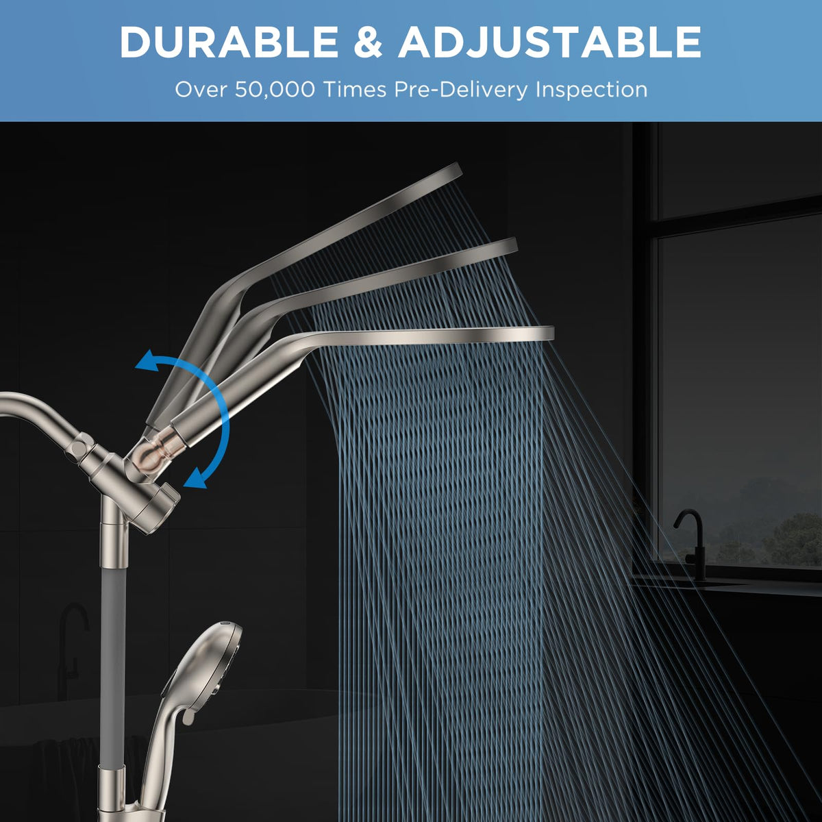 MakeFit Dual Filtered Rain Shower Head Combo