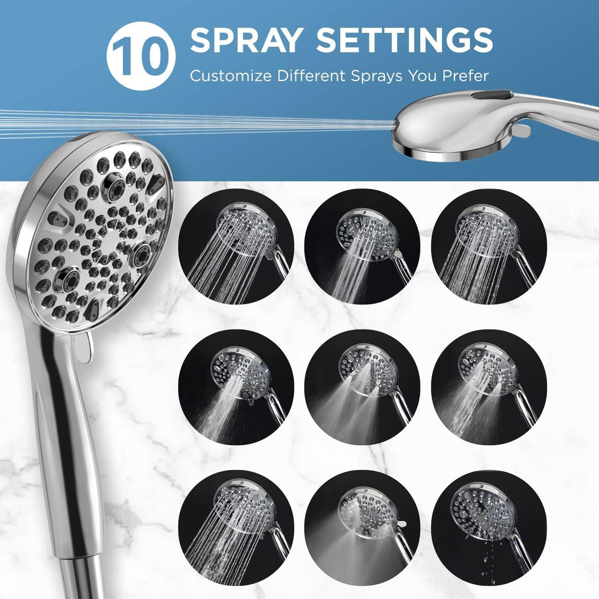 MakeFit Dual Filtered Rain Shower Head Combo