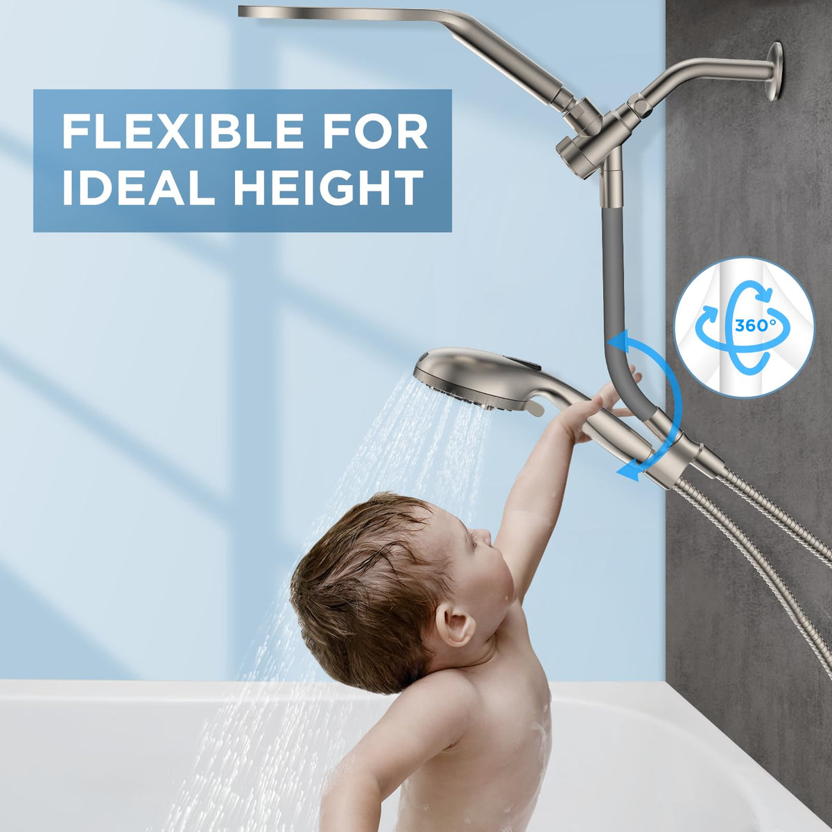 MakeFit Dual Filtered Rain Shower Head Combo