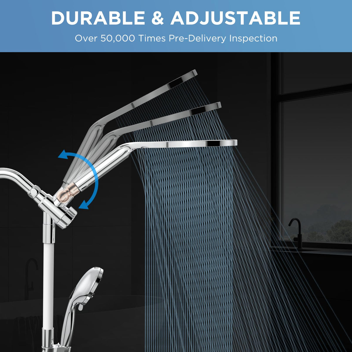 MakeFit Dual Filtered Rain Shower Head Combo