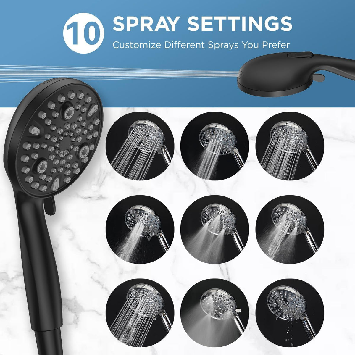 MakeFit Dual Filtered Rain Shower Head Combo