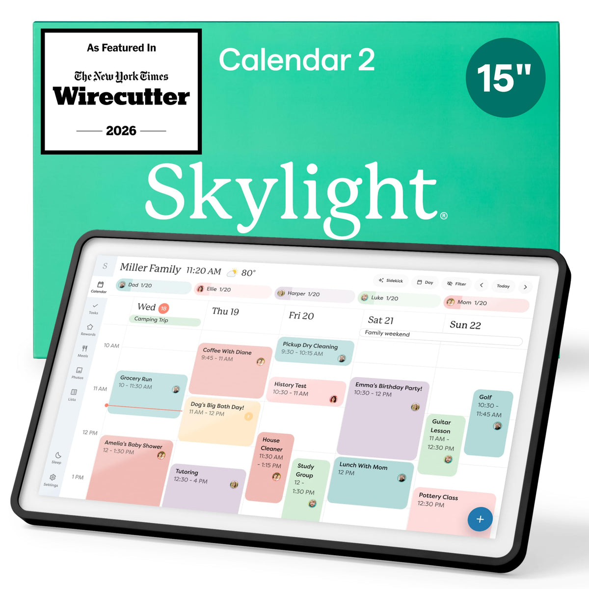 Skylight 15-Inch Touchscreen Digital Calendar and Chore Chart