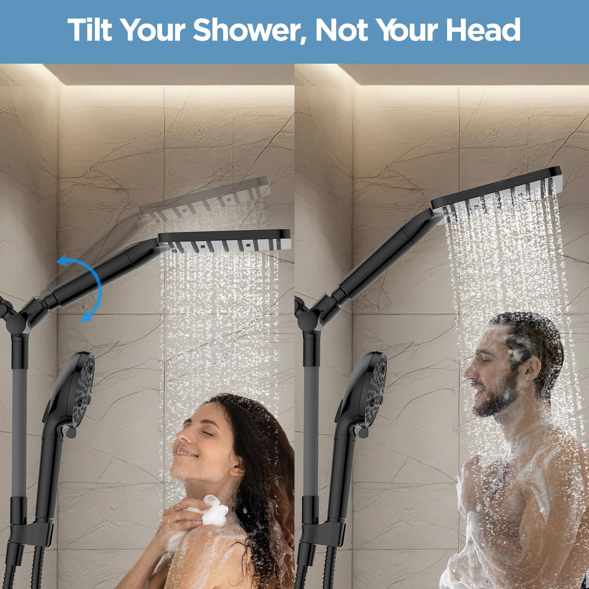 MakeFit Dual Filtered Rain Shower Head Combo