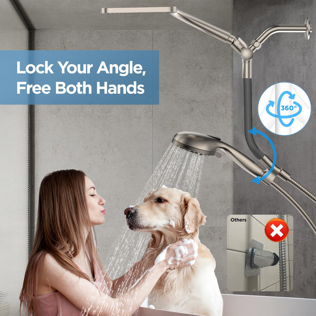 MakeFit Dual Filtered Rain Shower Head Combo
