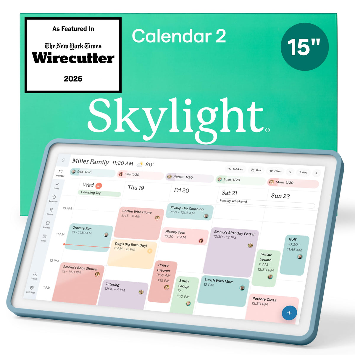 Skylight 15-Inch Touchscreen Digital Calendar and Chore Chart