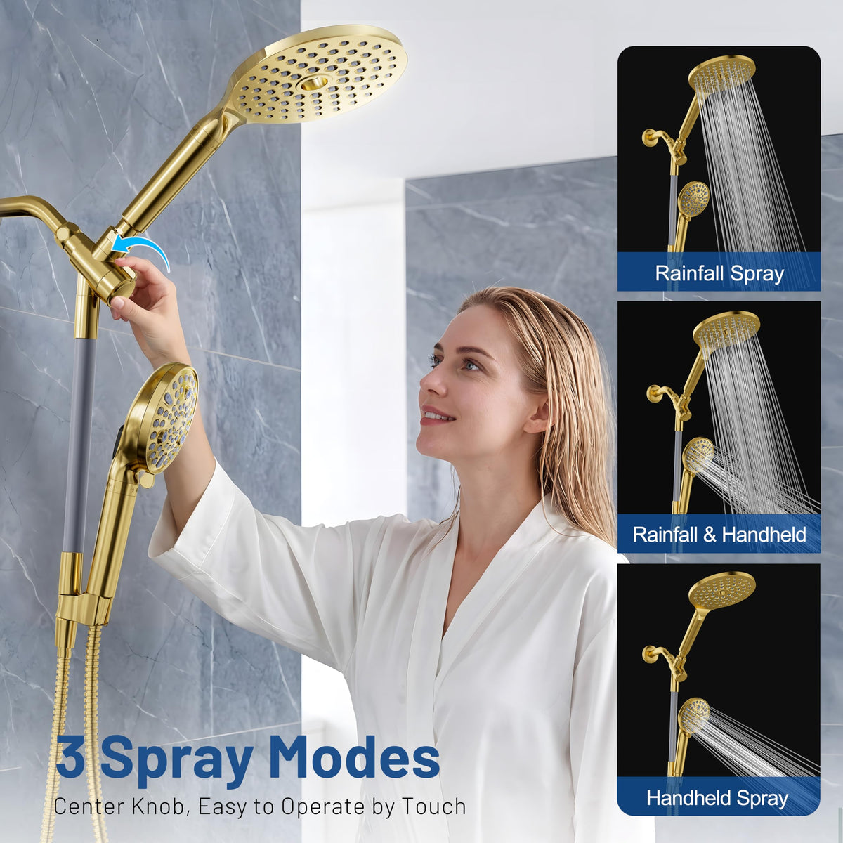 MakeFit Dual Filtered Rain Shower Head Combo