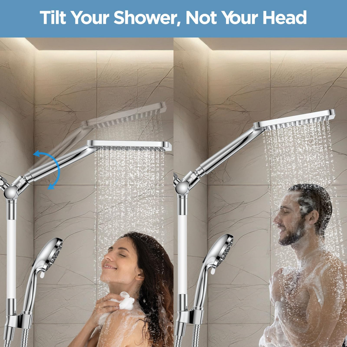 MakeFit Dual Filtered Rain Shower Head Combo