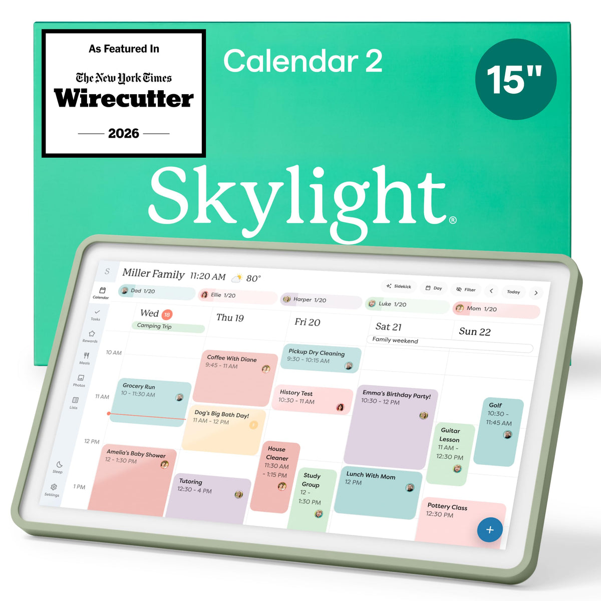 Skylight 15-Inch Touchscreen Digital Calendar and Chore Chart