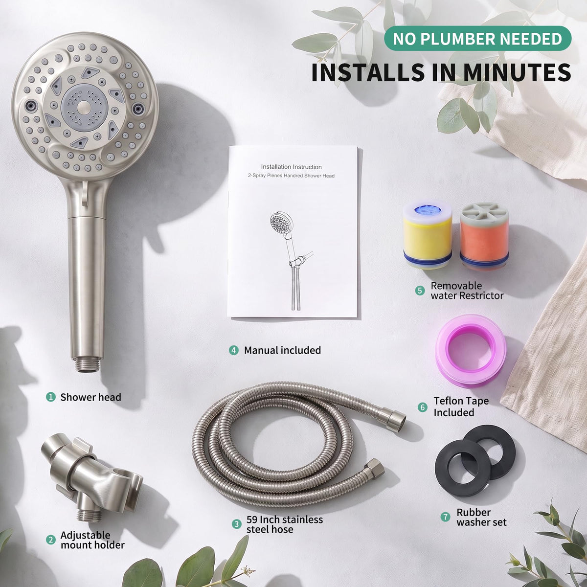 SunCleanse High Pressure Filtered Handheld Shower Head