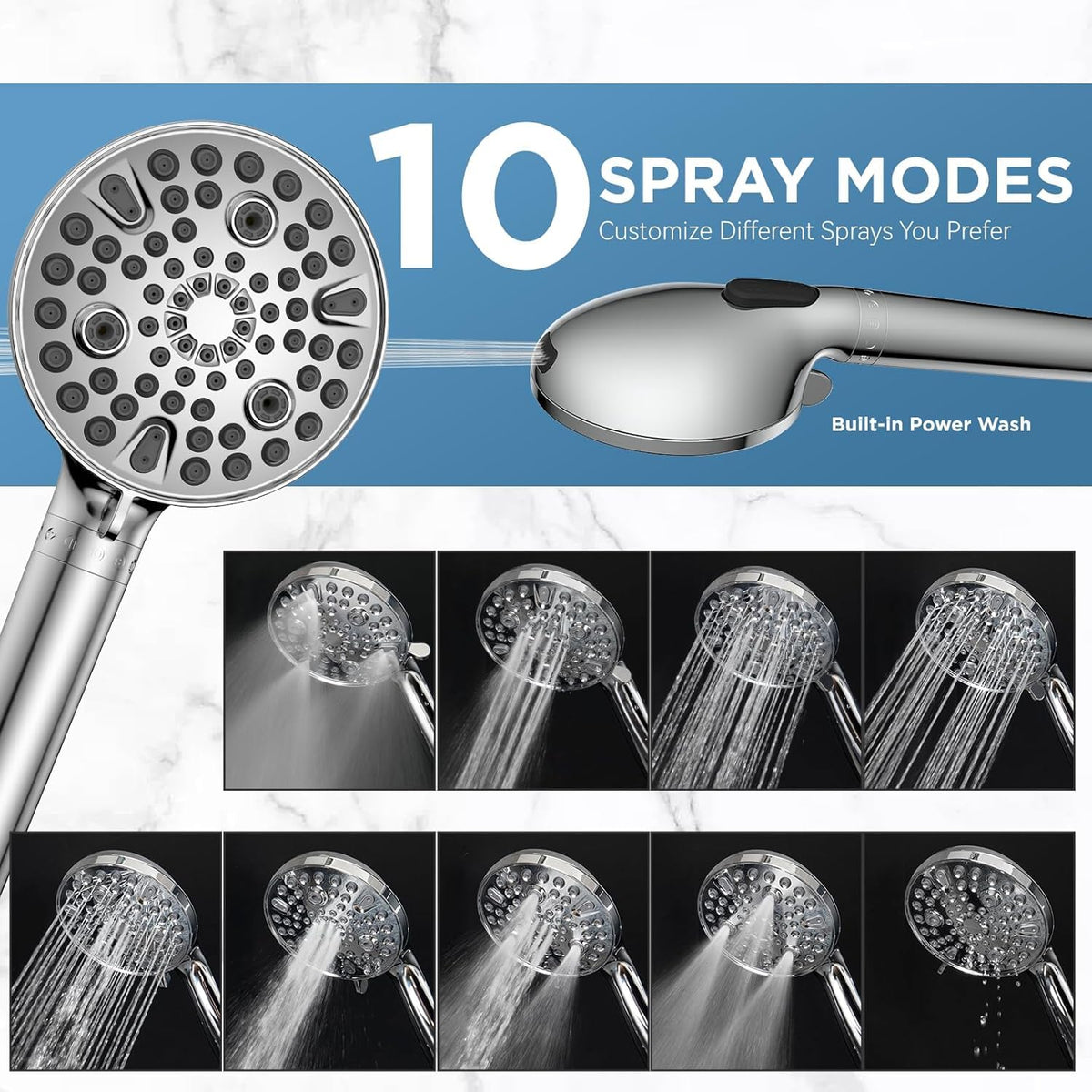 MakeFit Dual Filtered Rain Shower Head Combo