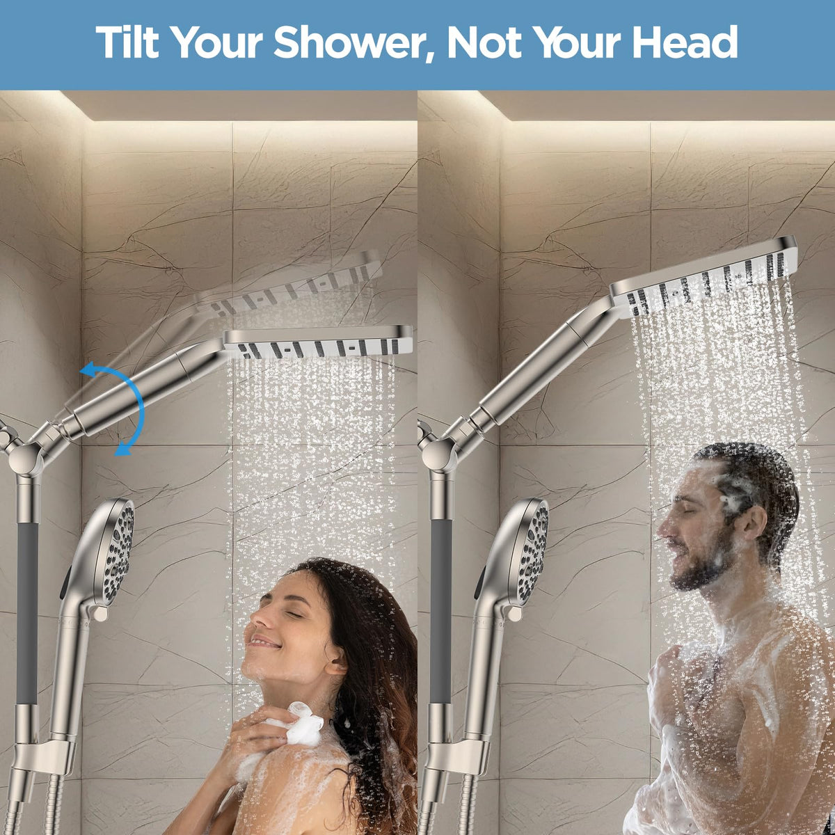 MakeFit Dual Filtered Rain Shower Head Combo