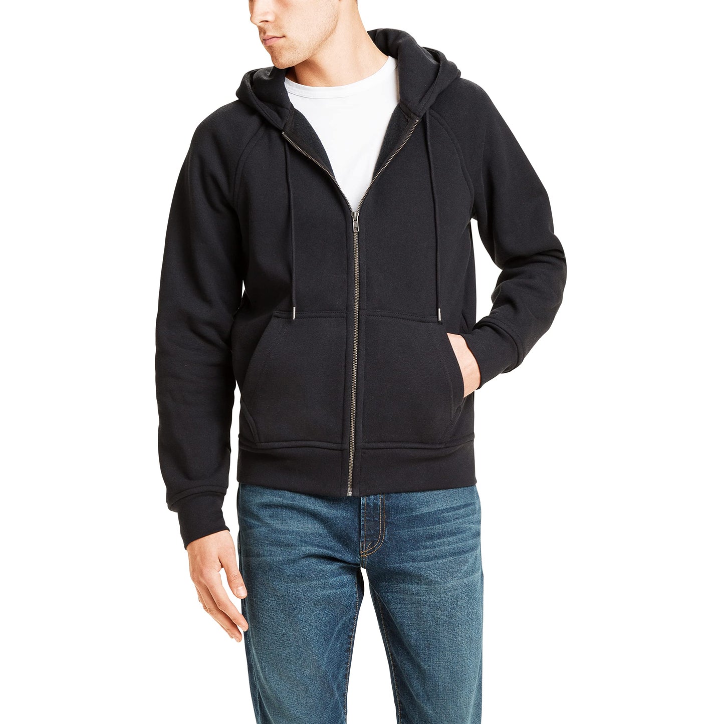 Huckberry Flint and Tinder Men's 10-Year Full Zip Hoodie, American-Made, Black, Size L