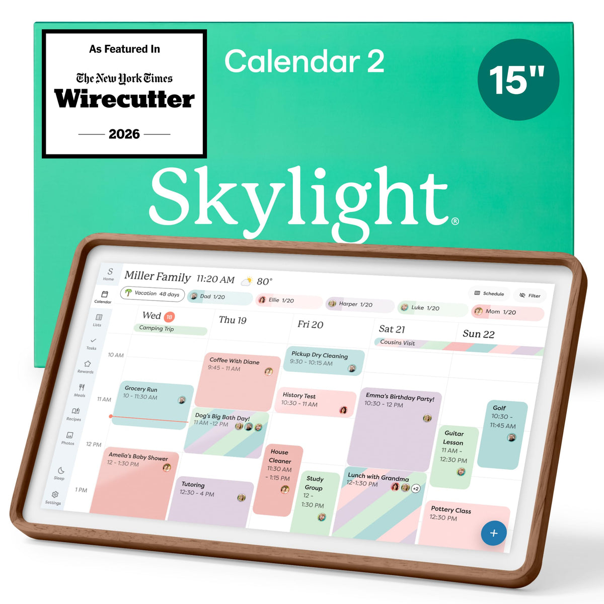 Skylight 15-Inch Touchscreen Digital Calendar and Chore Chart
