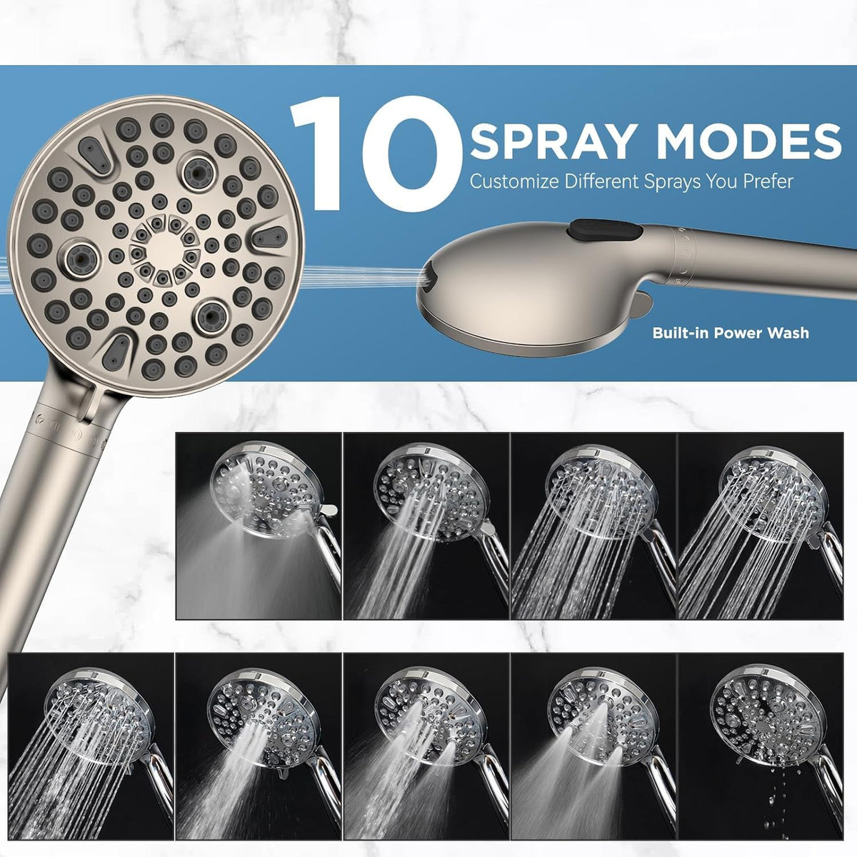 MakeFit Dual Filtered Rain Shower Head Combo