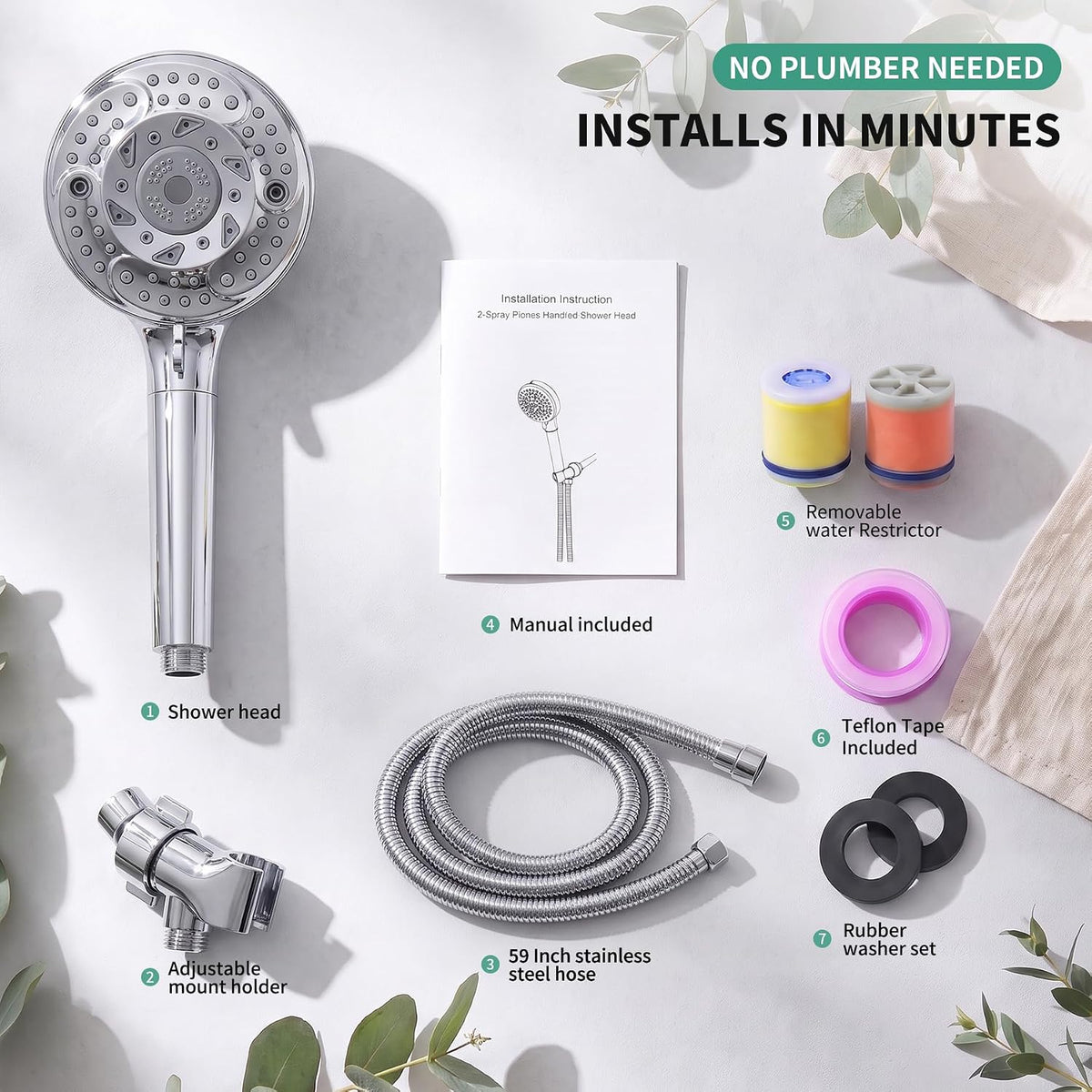 SunCleanse High Pressure Filtered Handheld Shower Head
