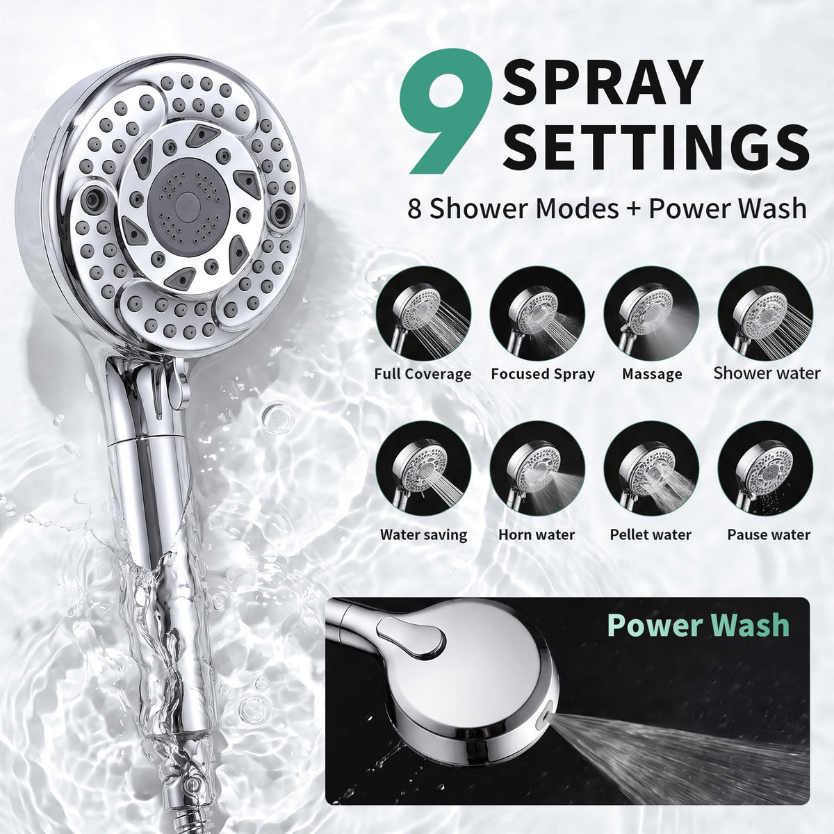 SunCleanse High Pressure Filtered Handheld Shower Head