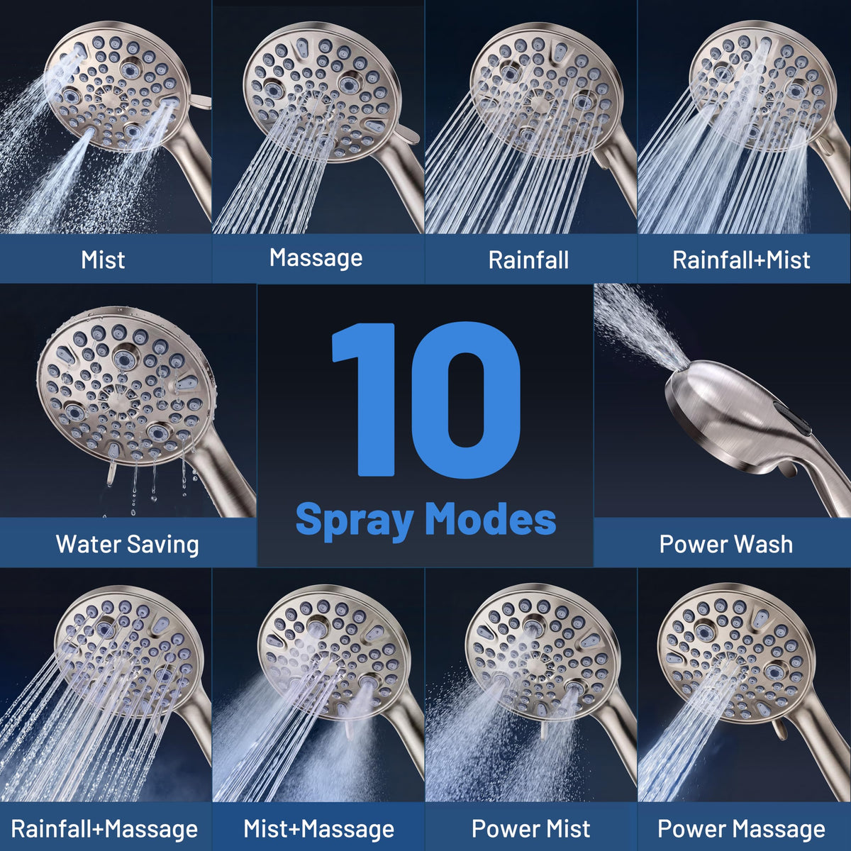 MakeFit Dual Filtered Rain Shower Head Combo
