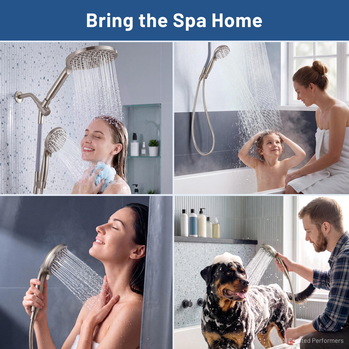 MakeFit Dual Filtered Rain Shower Head Combo