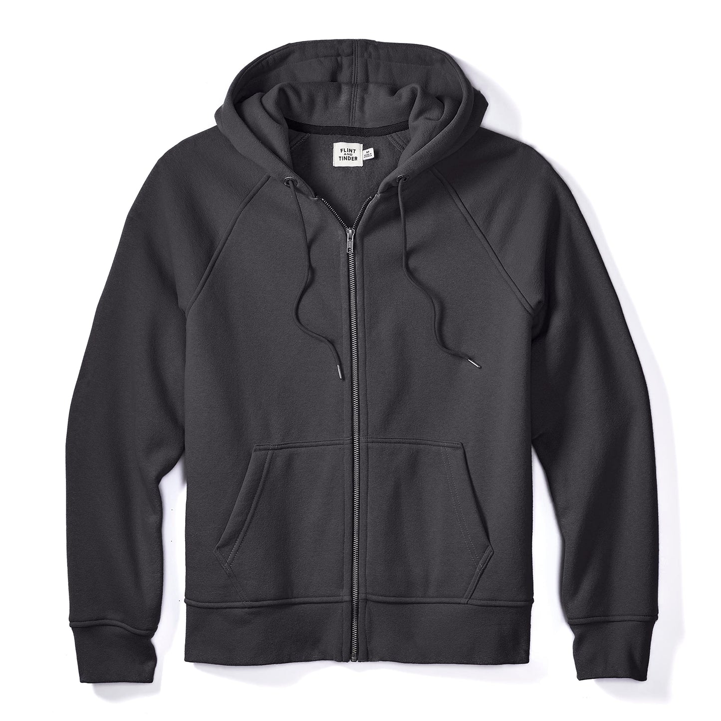 Huckberry Flint and Tinder Men's 10-Year Full Zip Hoodie, American-Made, Black, Size L